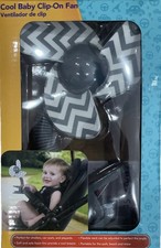 Nuby Cool Baby On The Go Clip-On Stroller Fan Gray White On The Go Age 3 