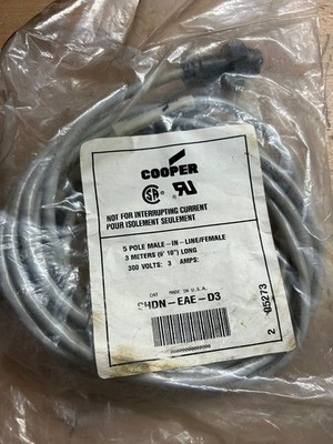 Cooper Crouse-Hinds CHDN-EAE-D3 Double Ended Cordset -NEW IN PACKAGE
