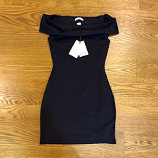 Aritzia Black Off-Shoulder Sleeveless Bodycon Mini Dress, Women’s XS