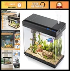 2.4 Gallon Fish Tank Aquarium Starter Kit with Humidifier, Temp Display & 7-Colo
