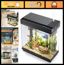 2.4 Gallon Fish Tank Aquarium Starter Kit with Humidifier, Temp Display 7-Colo
