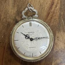 Vintage Arnex Swiss Made Antimagnetic Pocket Watch Gold Tone