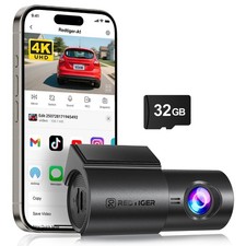 REDTIGER A1 32GB SD 4K Dash Cam with WiFi  APP Control
