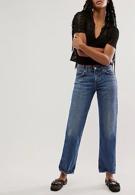 $218 Agolde Amber Low Rise Straight Jeans Blue sz 25