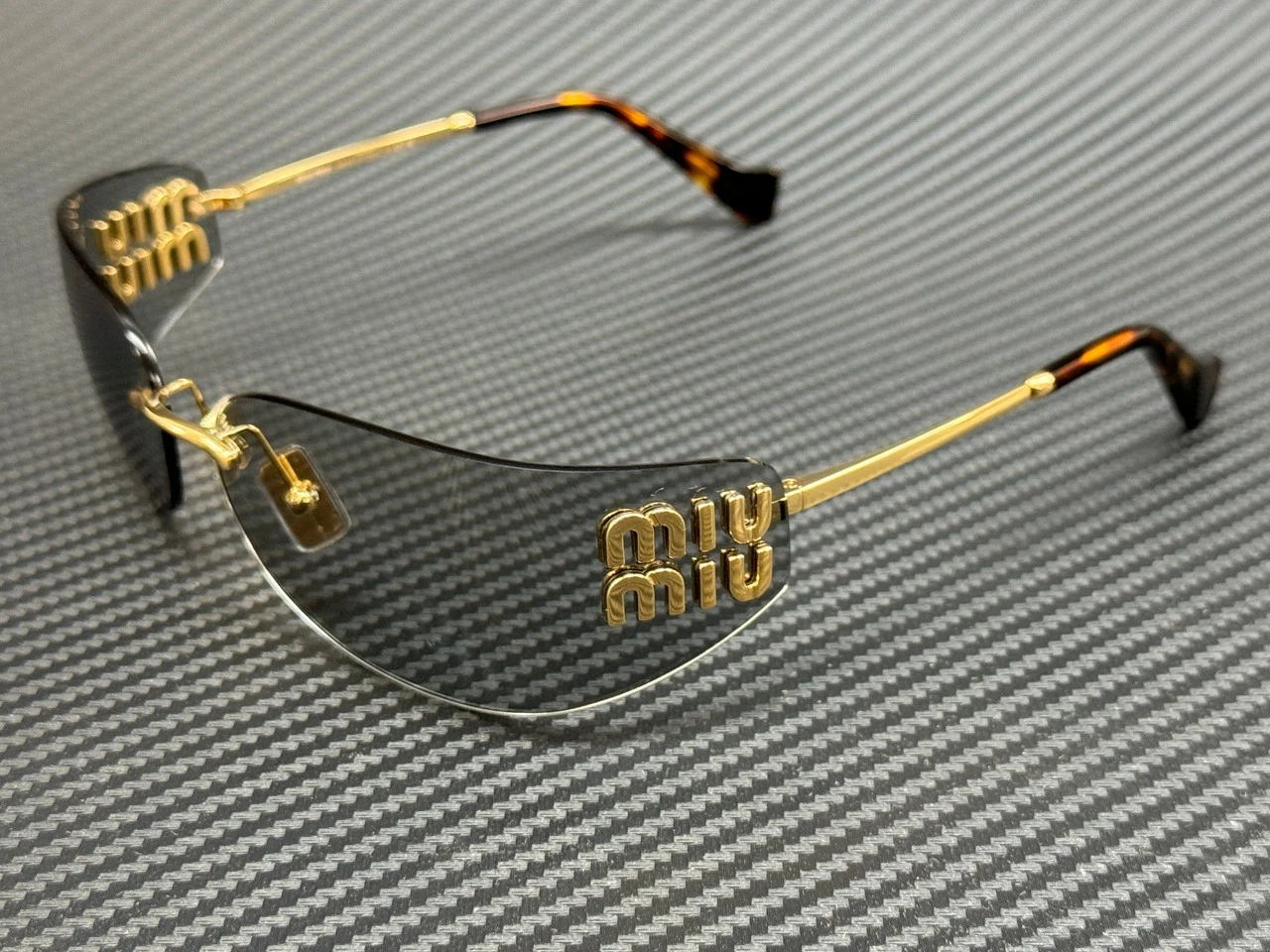 Miu Miu — MIU MIU MU A51S 5AK50K Gold Grey Women's 75 mm Sunglasses