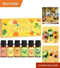 Set de aceites esenciales cítricos: 6 aceites naturales puros para
