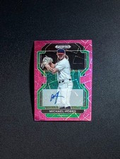 2022 Panini Prizm Draft Picks Michael Hobbs Neon Pink Velocity Prizm RC Auto