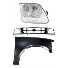 Grille Kit For 1997-1998 Ford F-150 Cross Bar With Right Side Fender Headlight Grille Kit For 1997-1998 Ford F-150 Cross Bar With Right Side Fender Headlight