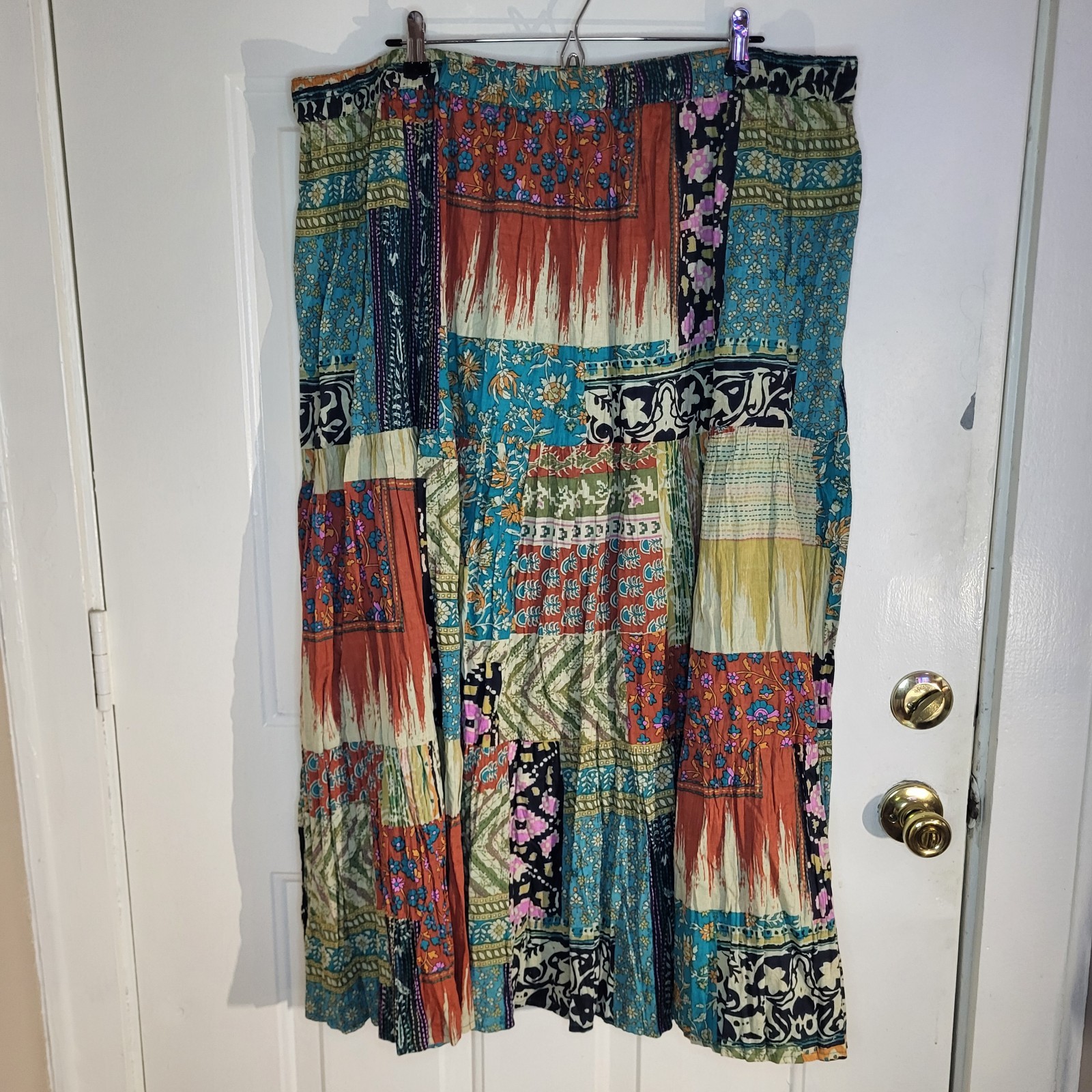 Boho Hippie Patchwork Reversible Cotton Maxi Skir… - image 1