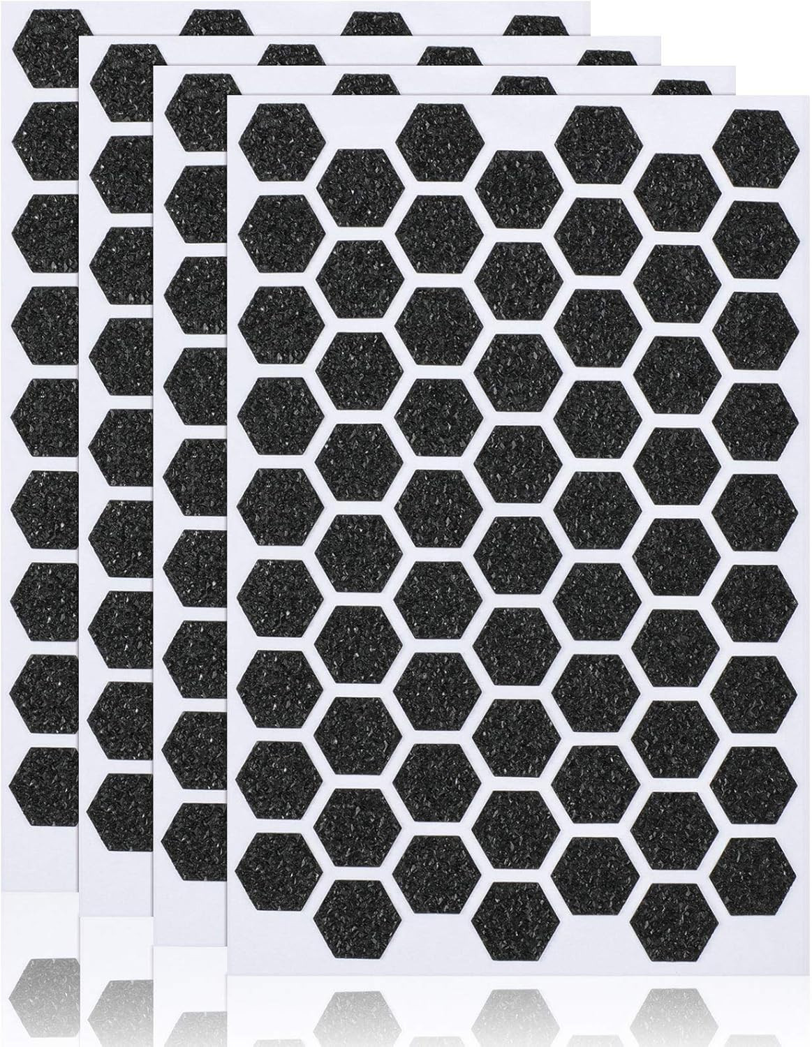 4 Sheets Black PEVA Rubber Anti-Slip Hexagonal Phone Grip Tape Stickers for Phon