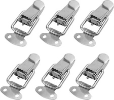 Spring Loaded Buckle Latch Stainless Steel Toggle Hasp Lock for Wooden Case Tool