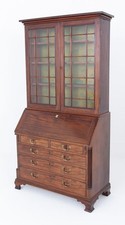 Georgian Bureau Bookcase Mahogany Library Cabinet 1800