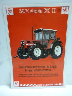 Same Explorer 60 II Tractor Original Brochure 2 Pages