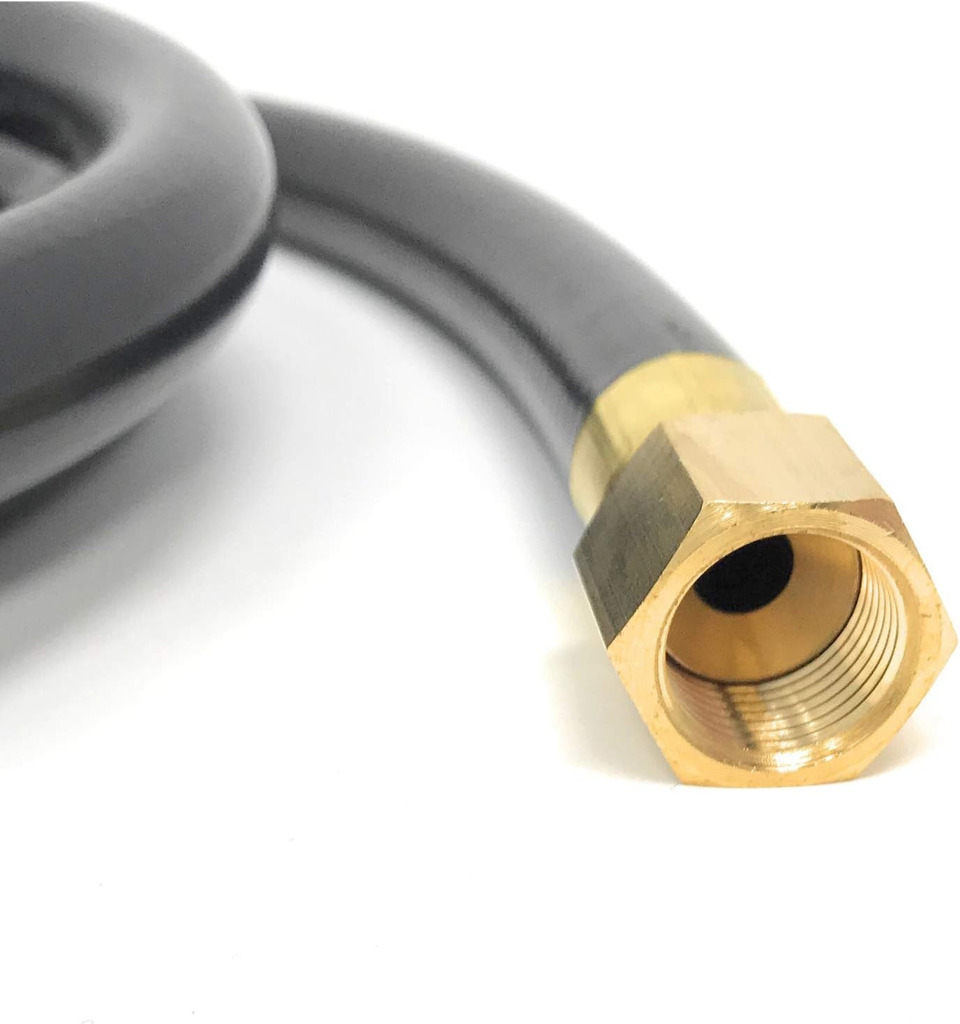 MI MADOL IMPORTS, LLC 8' LP Propane Gas Hose Assembly - 3/8" Black 