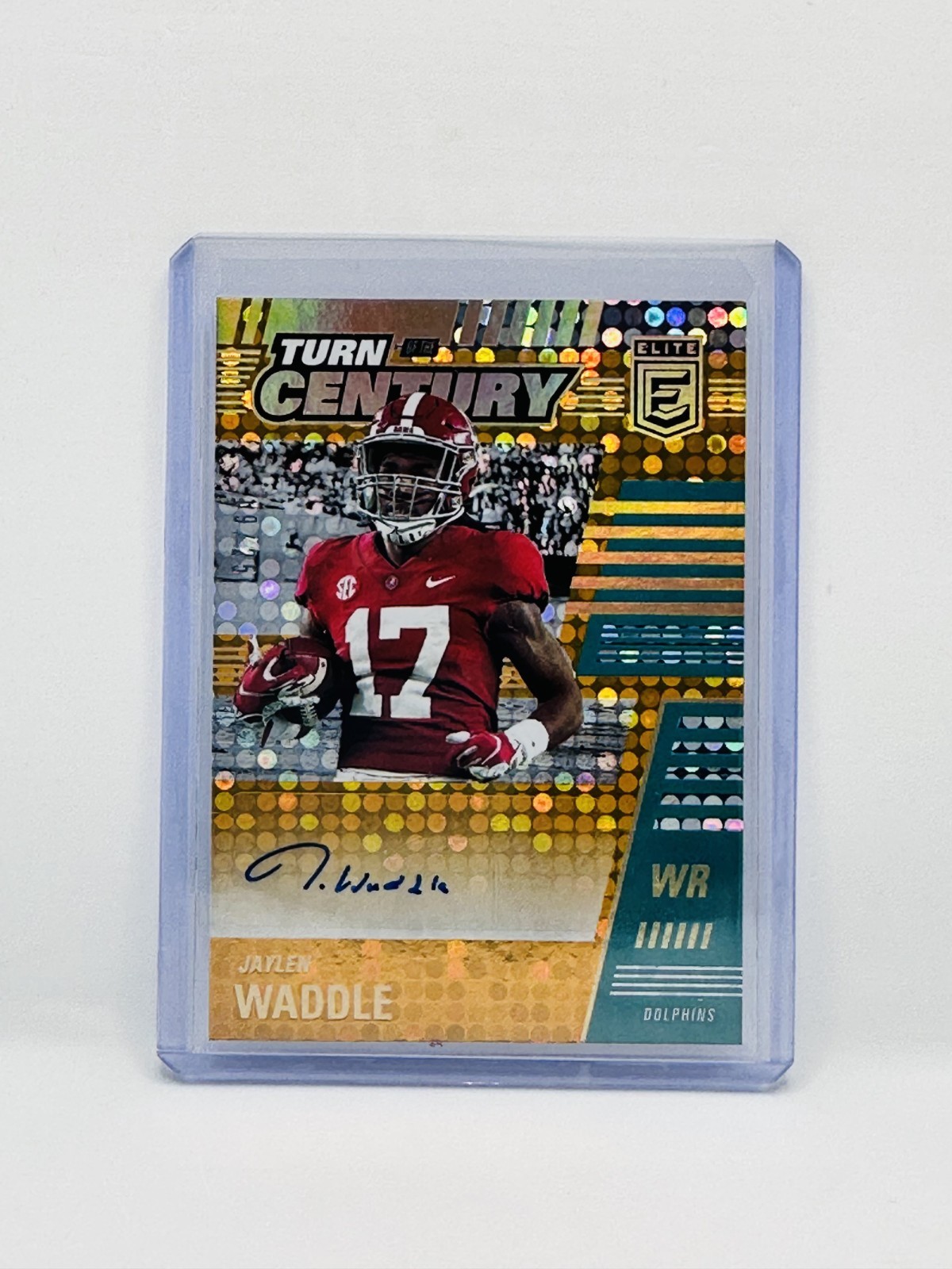 Jaylen Waddle Panini Donruss Elite Turn of the Century Autographs #JWA Gold