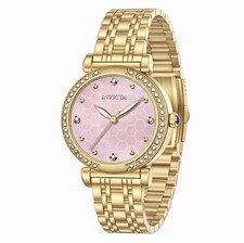 NEW Invicta Wildflower Women s Watch 32mm Gold/Pink, Pav Crystals 69295