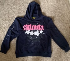 Sp5der Mens Atlanta Navy Blue Hoodie Size Med...