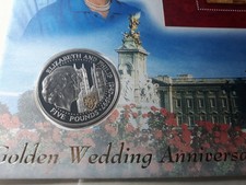 RARE !!  SILVER  5 POUNDS 1997 GUERNSEY Golden Wedding     FIRST DAY COVER