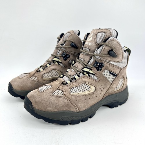 Vasque Breeze Gray Tan Youth Waterproof Suede Hiking Boots Trail 7201 Size 3 - 第 2/12 張圖片