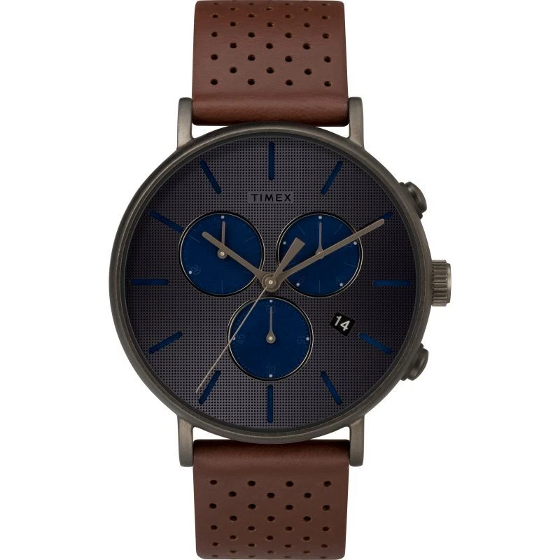 New Mens Smart Timex Fairfield Supernova Gun Metal Grey Indiglo