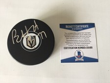 Brad Hunt Signed Autographed Vegas Golden Knights Puck Beckett BAS COA bb