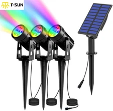 LED RGB Solar Powered Lamp Outdoor Garden Waterproof Landscape Solar Spot Lights