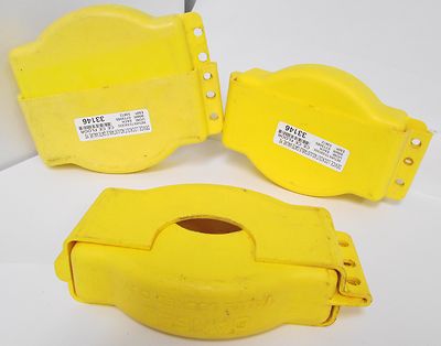 Emed AGV3 Wheel Valve Lockout Device Yellow Valve Handles 1 - 6½'' (Lot of 3)