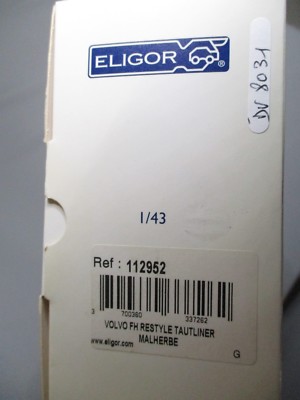 Eligor 1/43 Volvo FH Restyle - Camion Semi-remorque Tautliner Malherde - Bleu/Blanc