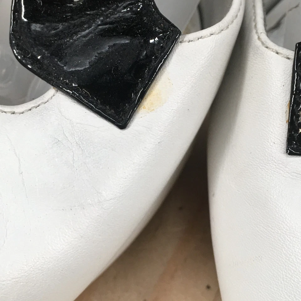 Guess By Marciano High Heels Womens 7.5 M Pump Peep Toe Stiletto Black White - Image 4 of 4