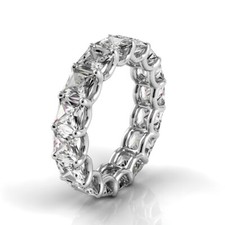 2.5ctw Princess Diamond U-Prong Set Eternity Band 14K White Gold F-G/VS2 