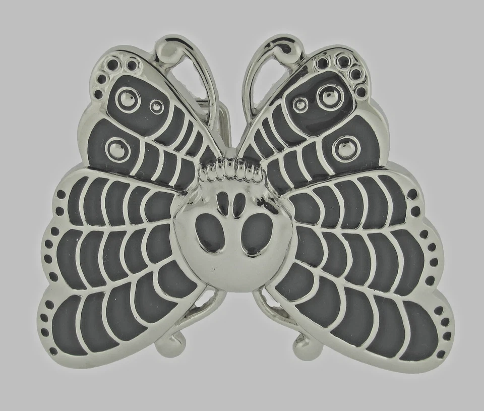 Cinturón Calavera Hebilla Plateado Metal Emblema De Colección Pirata Hombres Mujeres Mariposa Vaquera Foto 4 de 4