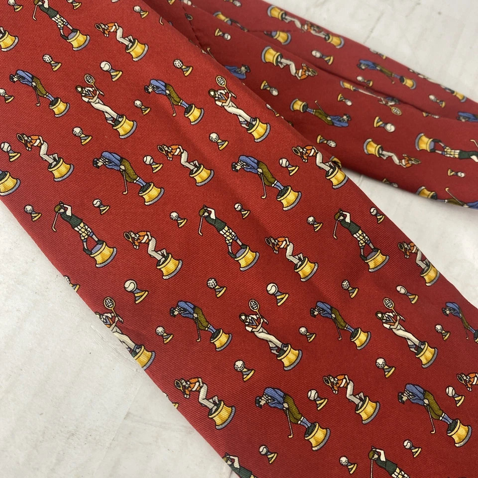 SALVATORE FERRAGAMO CORBATA ROJA HOMBRE GOLF Y TENIS ANCHO: 3,75 LONGITUD: 58 Foto 2 de 4