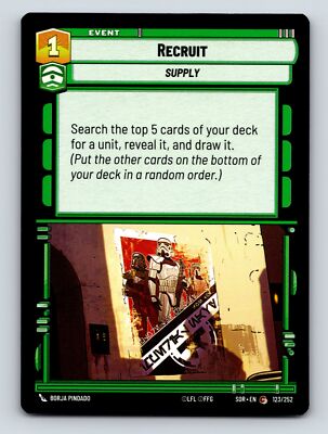 Command Supply Recruit Event Card Search And Draw Ability 1C No HP No Power