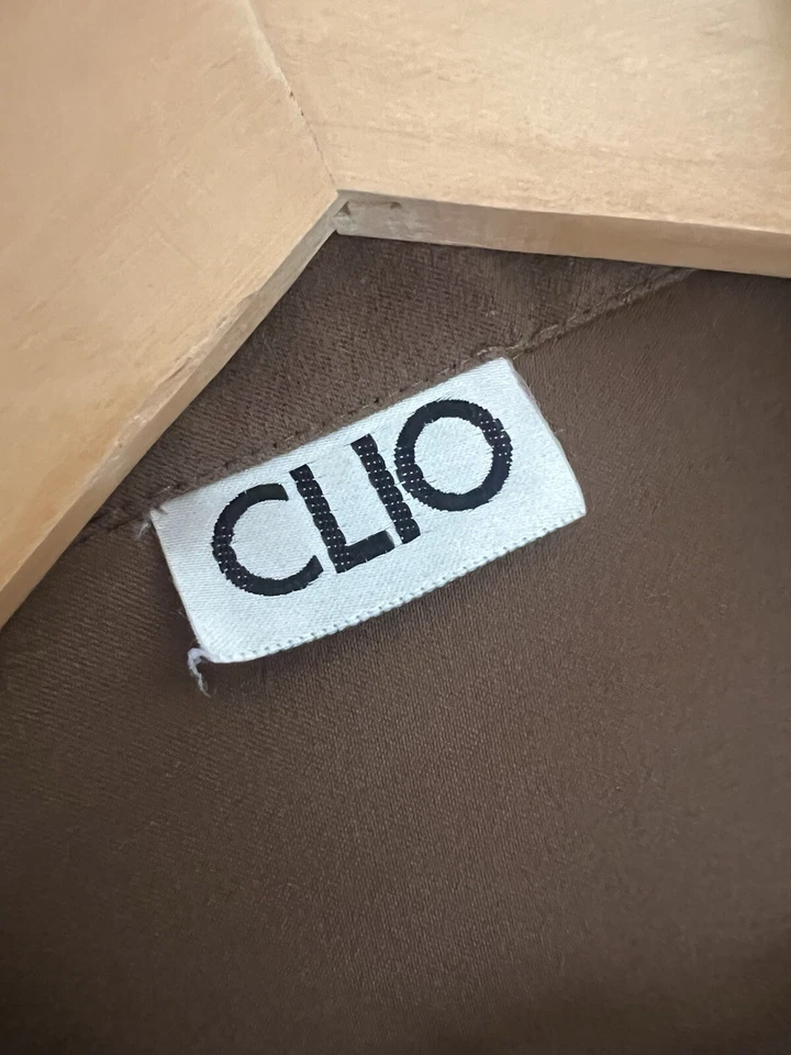 Chaqueta grande CLIO vintage de gamuza sintética marrón con botones ecuestre Western Country Foto 3 de 4