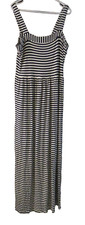 Loft Outlet navy blue and white striped long jumper style dress, size XL, EUC