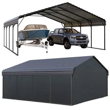 20x20 ft Outdoor Carport Heavy Duty Gazebo Garage Car Shelter Shade w/ Sidewall