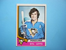 1974/75 O-PEE-CHEE NHL HOCKEY CARD #113 SYL APPS VG/EX NICE!! AUTO AUTOGRAPH OPC