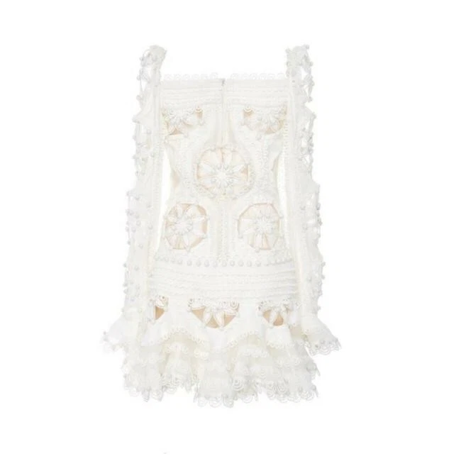 ZIMMERMANN Whitewave Doily Dress White Size 1