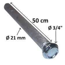 Anodo di magnesio 50 cm con tappo filettato Ø 3/4" diametro 21 mm per bollitore