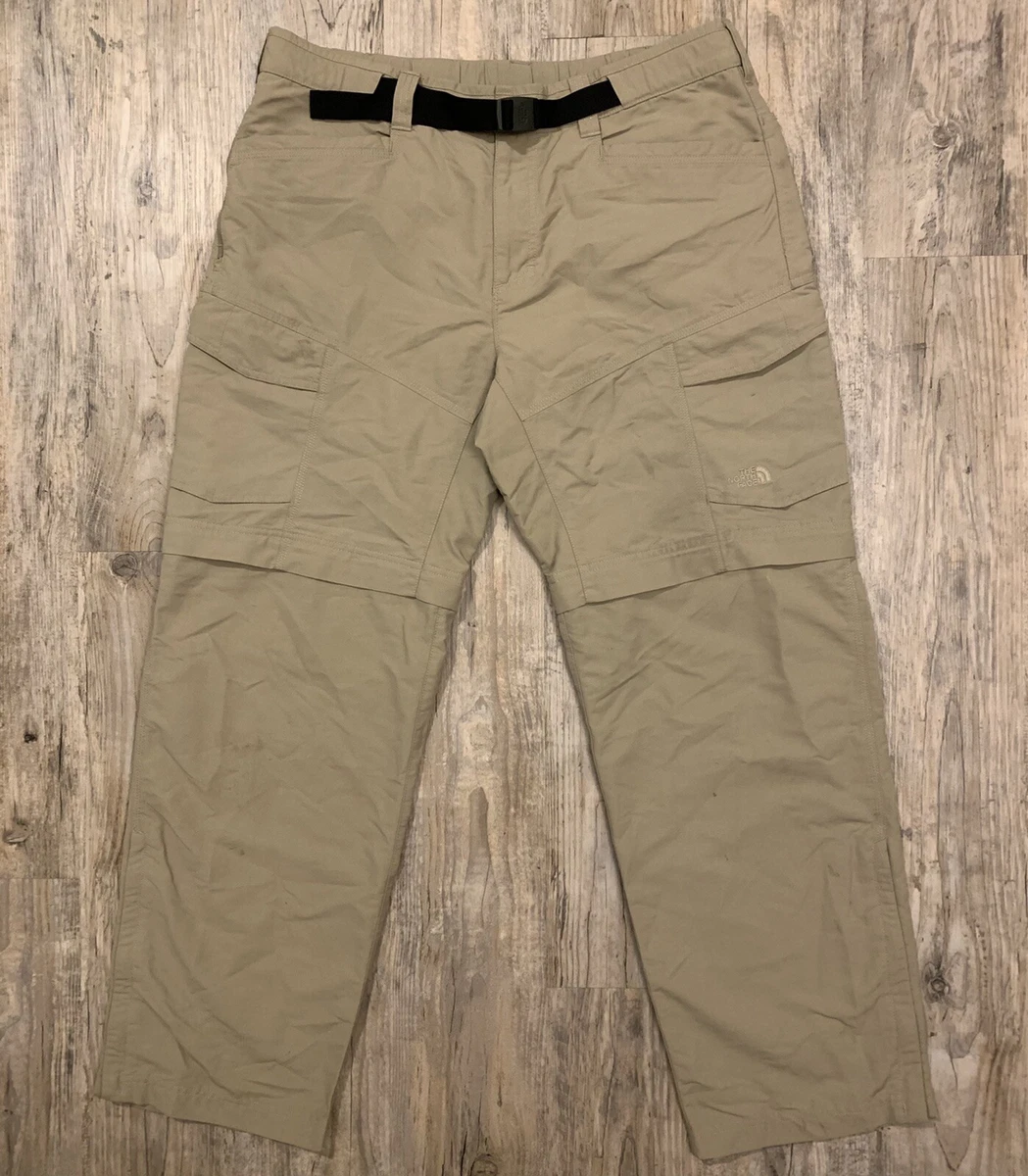 North Face Outdoor Convertible Hiking Pants Mens Size 36WX30L Beige Color!