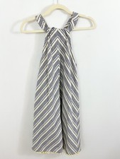 NEW Vernacular Striped Halter Larissa Dress Size Medium Sleeveless Pom Pom Hem