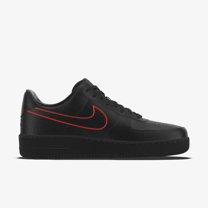 nike air force 1 black with red tag