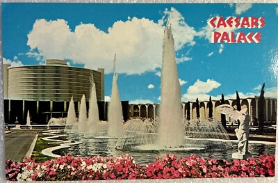 Las Vegas Caesar s Palace Casino Hotel Postcard 1960 s Vintage Fountains
