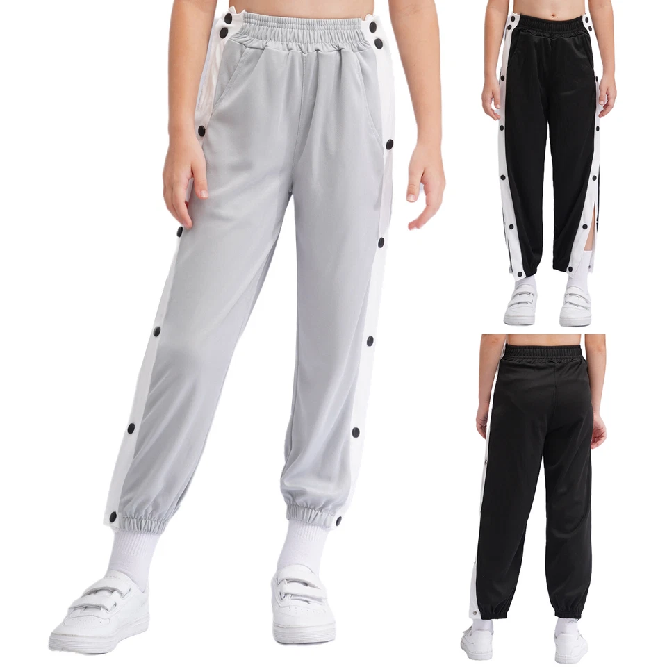 INHZOY Kids Boys Post Surgery Sweatpants Button Tear Away Jogging Pants with Pockets