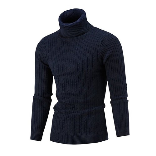 Maglione maglia uomo invernale caldo collo tartaruga pullover maglieria casual top - Foto 15 di 19