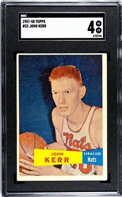 1957-58 Topps JOHN KERR ROOKIE Nationals #32 SGC 4 VG/EX **GRADED SET BREAK**