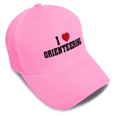 Baseball Cap I (Love) Orienteering Red Heart Sports Lovers Orienteering Lovers