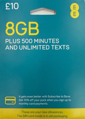 EE SIM CARD Pay As You Go PAYG Standard Micro Nano Size 20GB BARGAIN - Picture 3 of 3