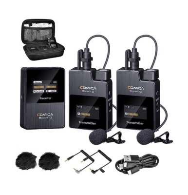 Comica Boom X-D2 (2TX+RX) 2.4G Digital Wireless Microphone - Black