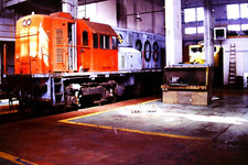 Original 35mm Slide, RENFE diesel locomotive 308-019-9 - workshop view?